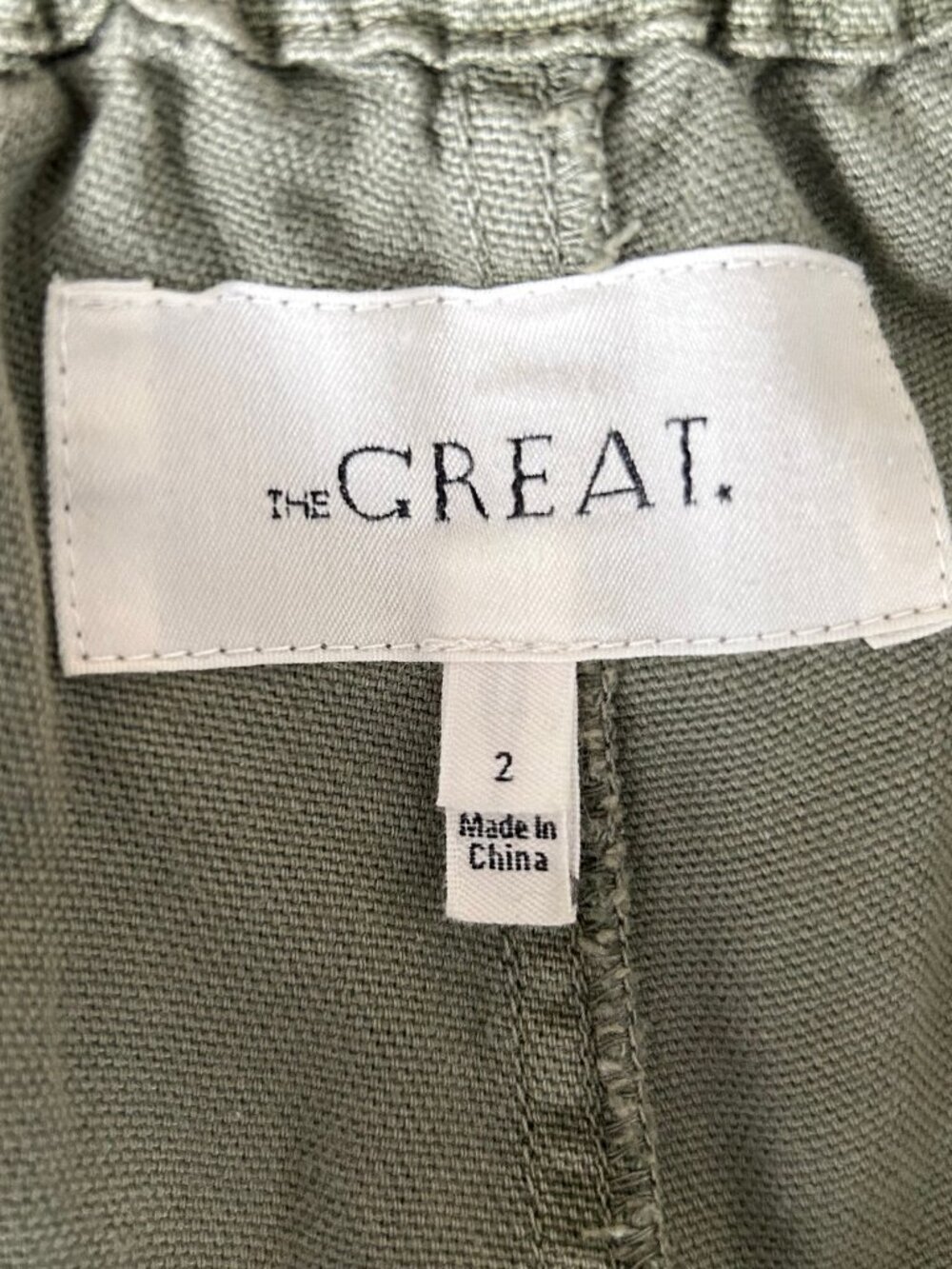The Great Eyelet Gunny Sack Paperbag Waist Pants Sage Green Women's Size 2/Small - Picture 8 of 12